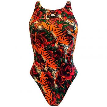 Männer‑ und Damenbademode: Orange Roter Tiger‑Schatten M