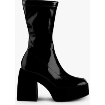 Botines Negros con Plataforma y Tacón Cuadrado