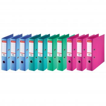 Esselte Lot de 10 Classeurs, Pour l’Archivage, Couverture Plastique, A4, Dos 7,5cm, Couleurs Assorties, Standard, 624178