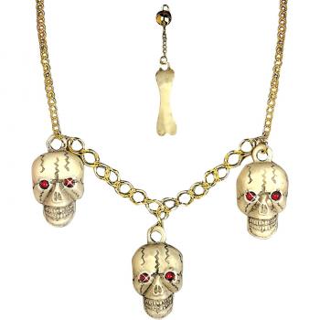 Collana con Teschi e Orecchini in Osso
