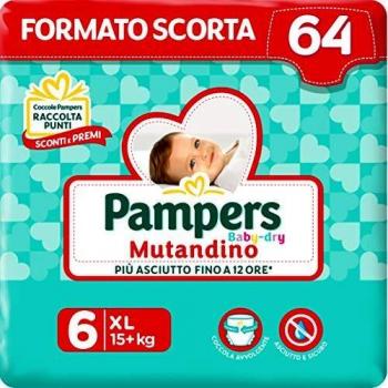 Pampers Baby Dry Mutandino XL 15+ Kg 64 Pannolini