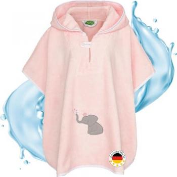 Smithy Badeponcho Elefant Pastellflausch, Frottee, 100% Baumwolle