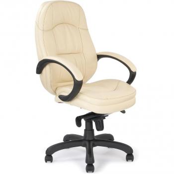 Brighton High Back Swivel Desk Chair in Black Leather Facing