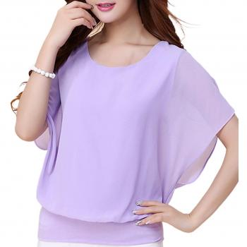 Túnica de gasa con cuello redondo 3XL