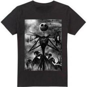 XL schwarzes T-Shirt für Herren mit Jack Skellington aus Nightmare Before Christmas