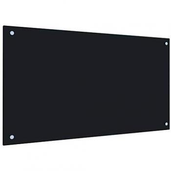 90x50 cm Black Kitchen Backsplash in Tempered Glass by vidaXL