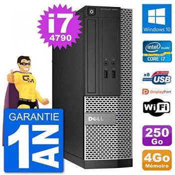 PC Dell Optiplex 3020 SFF i7-4790 4Go Mémoire 250Go Stockage Windows 10 Wifi