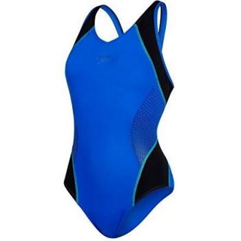 Blue and Black Speedo Female Splice Muscleback Swimsuit, 34