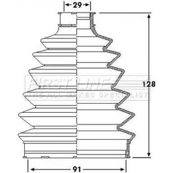 First Line FCB6206 CV Joint Boot Assembly