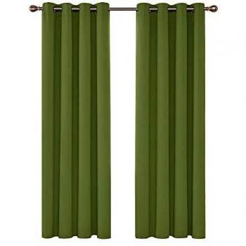 Deconovo Ösenvorhänge Blickdicht 214x117cm Apfelgrün, 2er Set