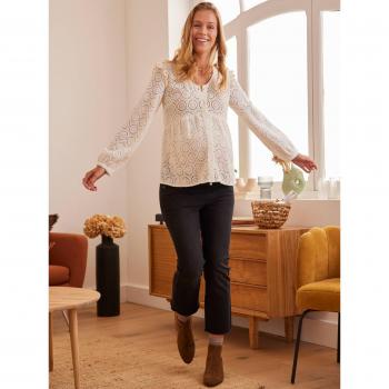 Blusa Embarazo y Lactancia Beige Macramé