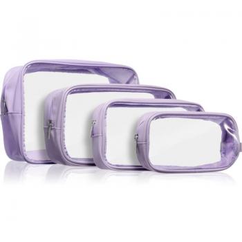 Set de Organizadores Transparentes Notino Roxo para Viagem 4 Peças