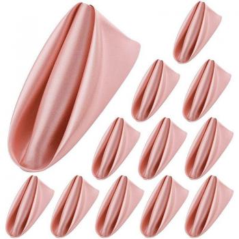 Set de serviettes 50 cm en satin carré – 12 pièces, parfait pour banquets