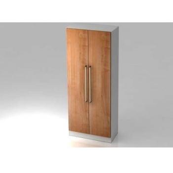 Garderobenschrank Solid 5OH BxTxH 80x42x200,4cm Griff CE Weiß/Nussbaum