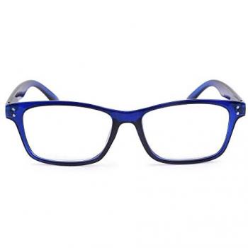 Contacta Element Occhiali da Lettura Blu +3,50 con montatura squadrata e aste flex, confezione con astuccio portaocchiali