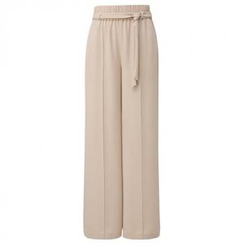 Comma Wide Leg Stoffhose mit Bindegürtel, Größe 38