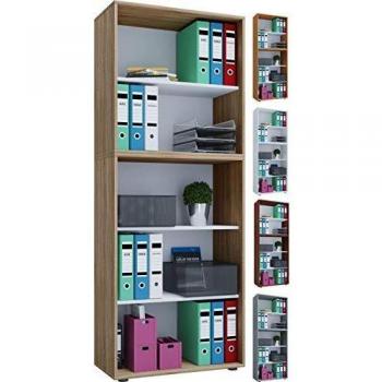 VCM Holz Büro Stand Regal Bücher Ordner Aktenregal Ordnerregal Bücherregal Lona 5f Buche