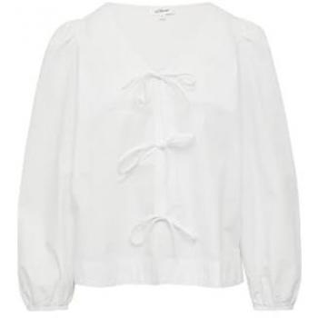 S.Oliver Regular Fit Bluse in Weiß, Größe 42
