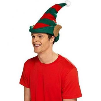 SMIFFYS Smiffy's Cappello da Elfo, Rosso e Verde, con Orecchie per Adulti, Rosa, Taglia Unica, 21469