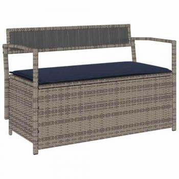 Cuscina grigia per panca portaoggetti da giardino in polyrattan – Vidaxl