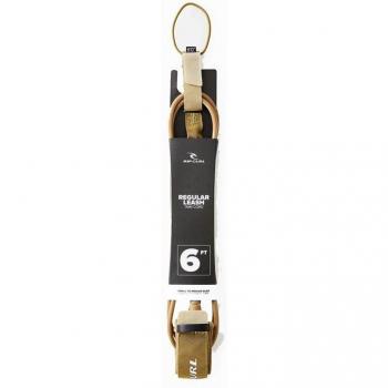 Correa de surf Rip Curl 6'0 EG Leash Surf Grip Khaki con diámetro de 7 mm, diseñada para ofrecer un agarre óptimo y durabilidad en el agua