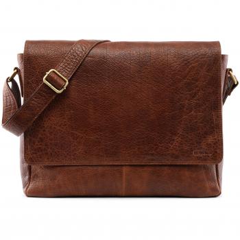 LEABAGS Oxford Schultertasche im Retro‑Stil – echtes Büffelleder