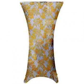 70 cm White and Gold Print Table Covers (Stretch), Set of 2 from vidaXL