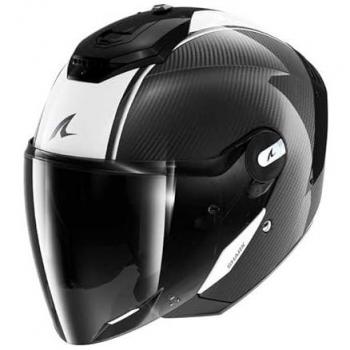 Casco Jet Shark RS Jet Carbon Skin Carbonio-Nero-Bianco