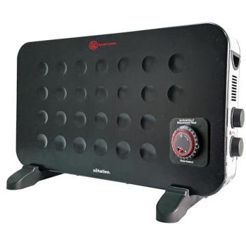 Turbo-Heat 2kW Portable Black Radiator with 3 Heat Settings and Timer