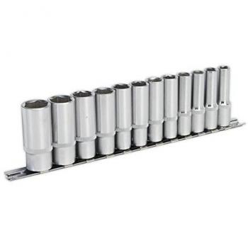 Sealey 12 Piece Deep Socket Set 3/8 Drive Metric