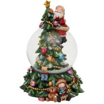 Bola de Nieve con Papá Noel y Melodía Navideña