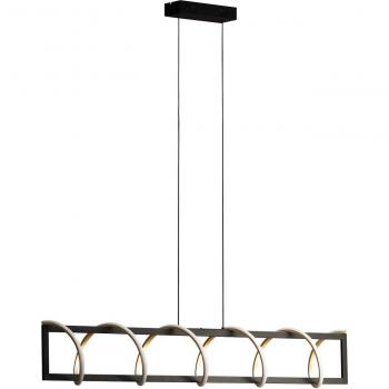 Lampada LED sospesa Gwen, nero/oro, metallo, CCT, dimmerabile
