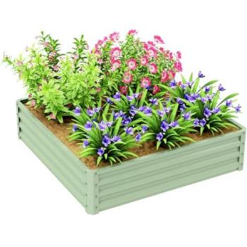 GardenGlow Metal Raised Bed – Light Green