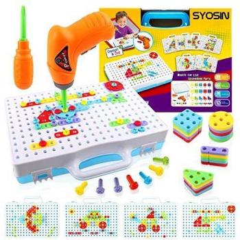 SYOSIN Jouet Perceuse Visseuse Jeux Imitations Motricité Fine avec Tournevis pour Enfants
