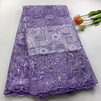 Encaje de tul con lentejuelas bordadas de organza para vestidos NN765_V