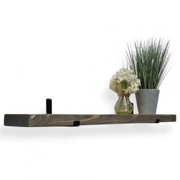 70cm Black Bracket Driftwood Floating Shelf (15cm)