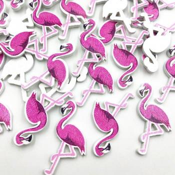 No-Hole Flamingo Wooden Buttons 50pcs 22x35mm
