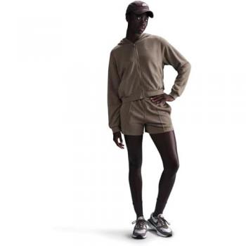T-shirt crop top Nike Chill con cappuccio color moro donna M