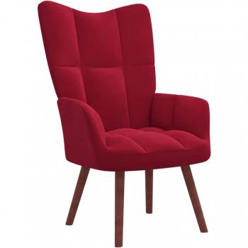 Velours chaise lounge rouge bordeaux vidaXL