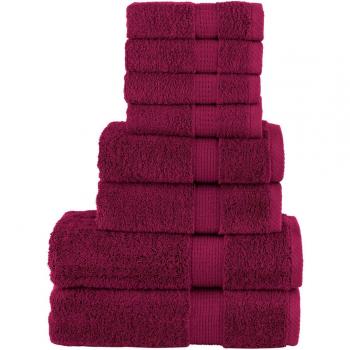 8 Piece Towel Set SOLUND Bordeaux 600 gsm