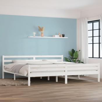 Estructura de cama de madera blanca 180x200 cm Super King