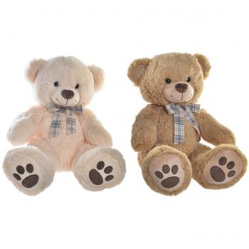Oso de Peluche DKD Home Decor con Lazo en Colores Neutros