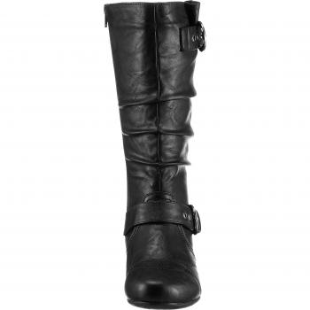 Aniston SHOES Damen Stiefel mit Reißverschluss, gerafftem Schaft, schwarz, Gr. 39 (5,5/6)