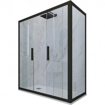 Cabine de Douche Forte 80x130 Noir Mat Glam Duo