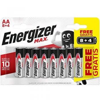 Pack de 12 Pilas alcalinas Energizer Max AA, LR06, 1,5 V