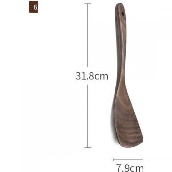 Polished Black Walnut Spoon and Non-stick Cookware Set