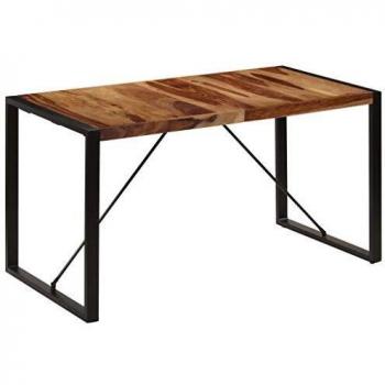 Table de salle à manger 140x70x75 cm en bois de sesham massif