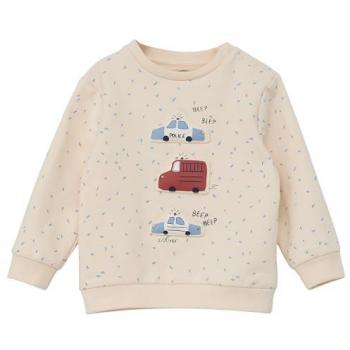 S.Oliver Sweatshirt mit All-over-Print und wattierten Applikationen Rippbündchen, Schmuck-Detail