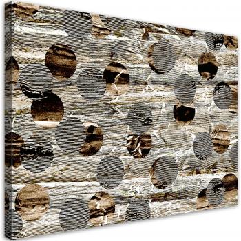 60x40 Brown Abstract Circle Wall Art