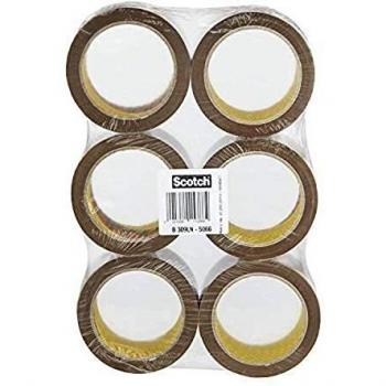 Scotch 309 Low Noise Brown Polypropylene Packaging Tape 48mm x 66m (Pack of 6)